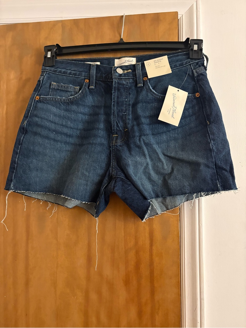 Universal Thread Dark Blue Raw Hem Denim Shorts